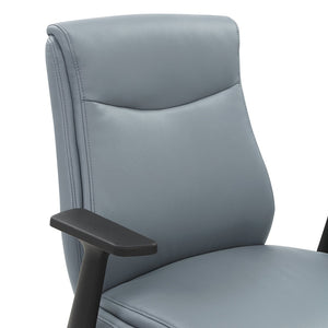 OSP Home Furnishings Mid Back Faux Leather Office Chair with Lumbar Support Adjustable Arms and Swivel Base FL91201-U42