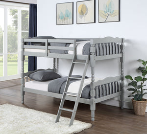 English Elm Homestead Twin/Twin Bunk Bed with Convertible Stacked or Separate Design, Solid Slat System, 330lb Capacity Gray 80 L x 12 W x 5 H B2726S00346