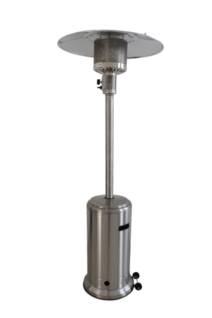 English Elm 46000 Stainless Steel Propane Patio Heater - 46K BTU Steel Gray, Quiet Radiant Heat, Wheels, Safety Cutoff B120P218111