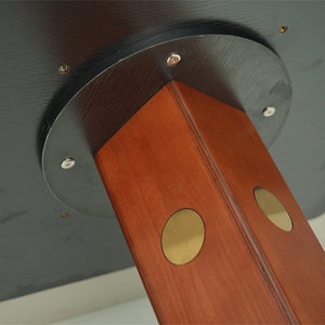 English Elm Modern Round Dining Table - 33.5" Sintered Stone Top With Wooden Legs & Gold Base For Small Spaces P2 W1535S00582-GIGA