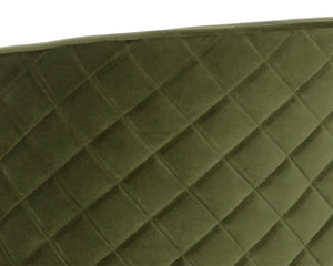 Sunpan Cornella Counter Stool - Elegant Modern Design with Antique Brass Frame and Chic Diamond Stitching Meg Olive