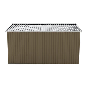 English Elm Campcraft 8x12 Outdoor Metal Storage Shed Lockable Weatherproof Backyard Tool House Brown W1598S00043