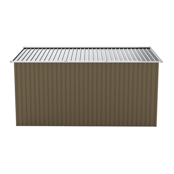 English Elm Campcraft 8x12 Outdoor Metal Storage Shed Lockable Weatherproof Backyard Tool House Brown W1598S00043