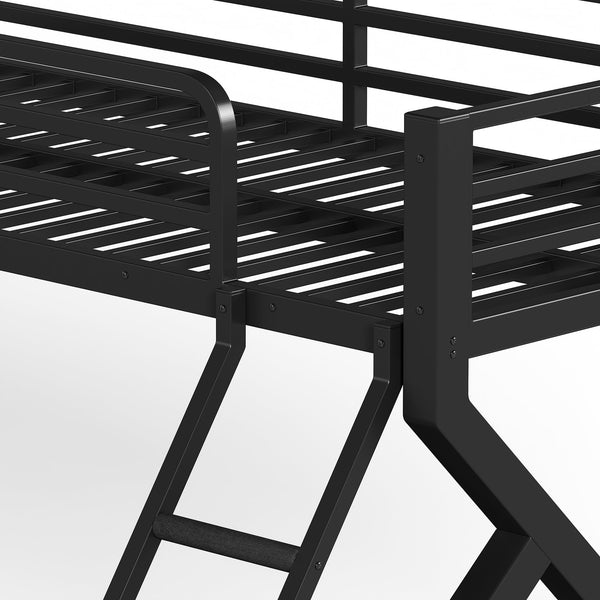 English Elm Twin Xl Over Queen Metal Bunk Bed Low Profile Steel Frame for Guest Rooms W5305S00032