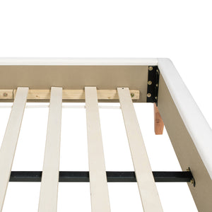 English Elm Jennifer Taylor Home - Toscana Queen Upholstered Cane Back Bed - Coastal Elegance In Antique White With Rattan Panels B2719P385736