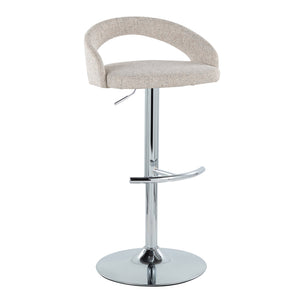 English Elm Adjustable Swivel Barstools with Chrome Base Upholstered Seat for Kitchen Islands Set of 2 B202S01976