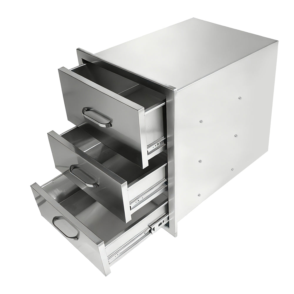 English Elm Outdoor Stainless Steel Triple Drawer Unit for Bbq Islands with Paper Towel Dispenser W5006P397554