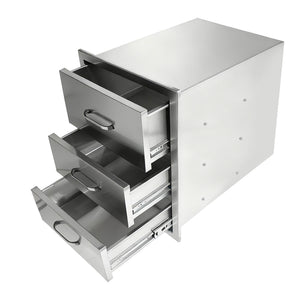 English Elm Outdoor Stainless Steel Triple Drawer Unit for Bbq Islands with Paper Towel Dispenser W5006P397554