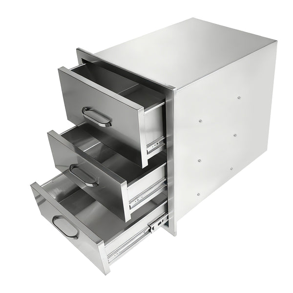 English Elm Outdoor Stainless Steel Triple Drawer Unit for Bbq Islands with Paper Towel Dispenser W5006P397554