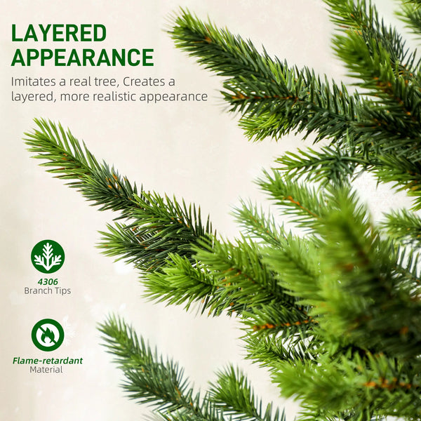 English Elm 9ft Sparse Artificial Cedar Christmas Tree with Pe Needles and Sturdy Steel Base T3971P400648