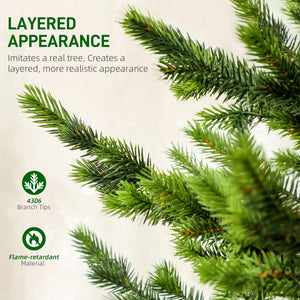 English Elm 9ft Sparse Artificial Cedar Christmas Tree with Pe Needles and Sturdy Steel Base T3971P400983