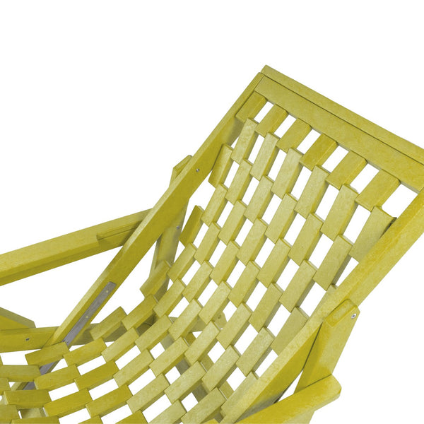 English Elm Pinecrest Outdoor Folding Lounge Chair Recycled Hdpe Reclining Patio Seat with Cushion Yellow B2745P409697