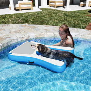 English Elm Inflatable Dog Water Ramp with Three Step Design for Pools Docks and Boats W2181P198558