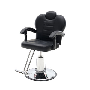 English Elm 102°-140° Heavy Duty Reclining Barber Chair with Hydraulic Pump, 360° Swivel, PU Leather, Stable Anti-Slip Base for Busy Salons and Stylists W2069P290382