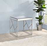 English Elm Steve Silver - Evelyn - Mirror Top End Table - Silver