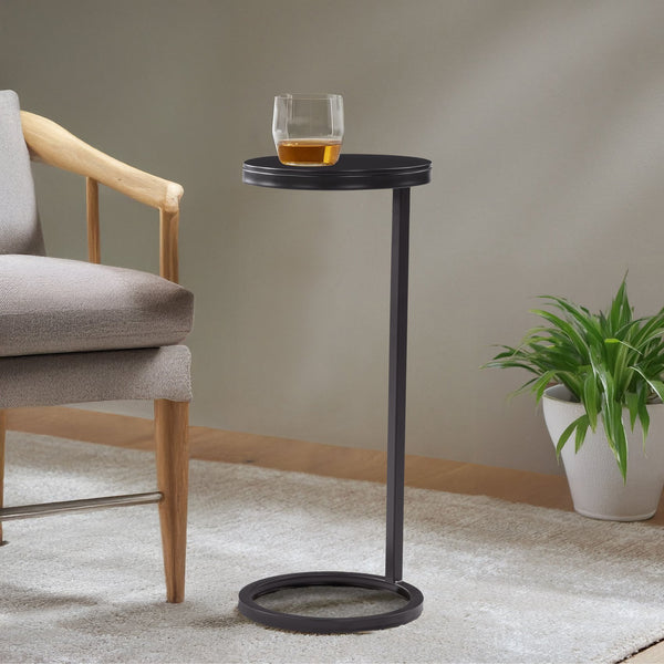 English Elm Yancey Antique Bronze Round Metal Accent Table - Space-Saving Geometric Side Table w/ Felt Pads B050P364432
