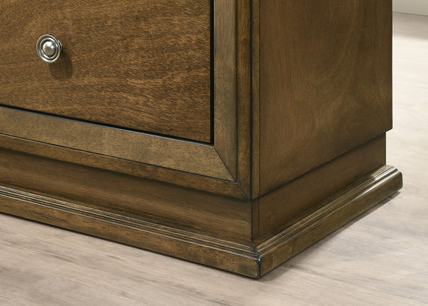 English Elm Walnut Rustic 1-Drawer Nightstand 23.5"W x15"D x23"H Rubberwood Bedside Table with Bronze Knob B011P326723