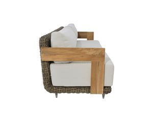 Sunpan POTENZA Sofa - Luxurious Palazzo Cream with Teak Frame, Deep Seating for Indoor & Outdoor Relaxation 109510
