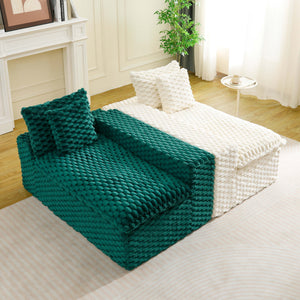 English Elm Luxury Color-Block Turtle Velvet Sofa - Versatile Seating For Stylish Living Rooms & Cozy Gatherings W3371S00053