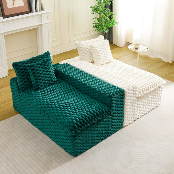 English Elm Luxury Color-Block Turtle Velvet Sofa - Versatile Seating For Stylish Living Rooms & Cozy Gatherings W3371S00053