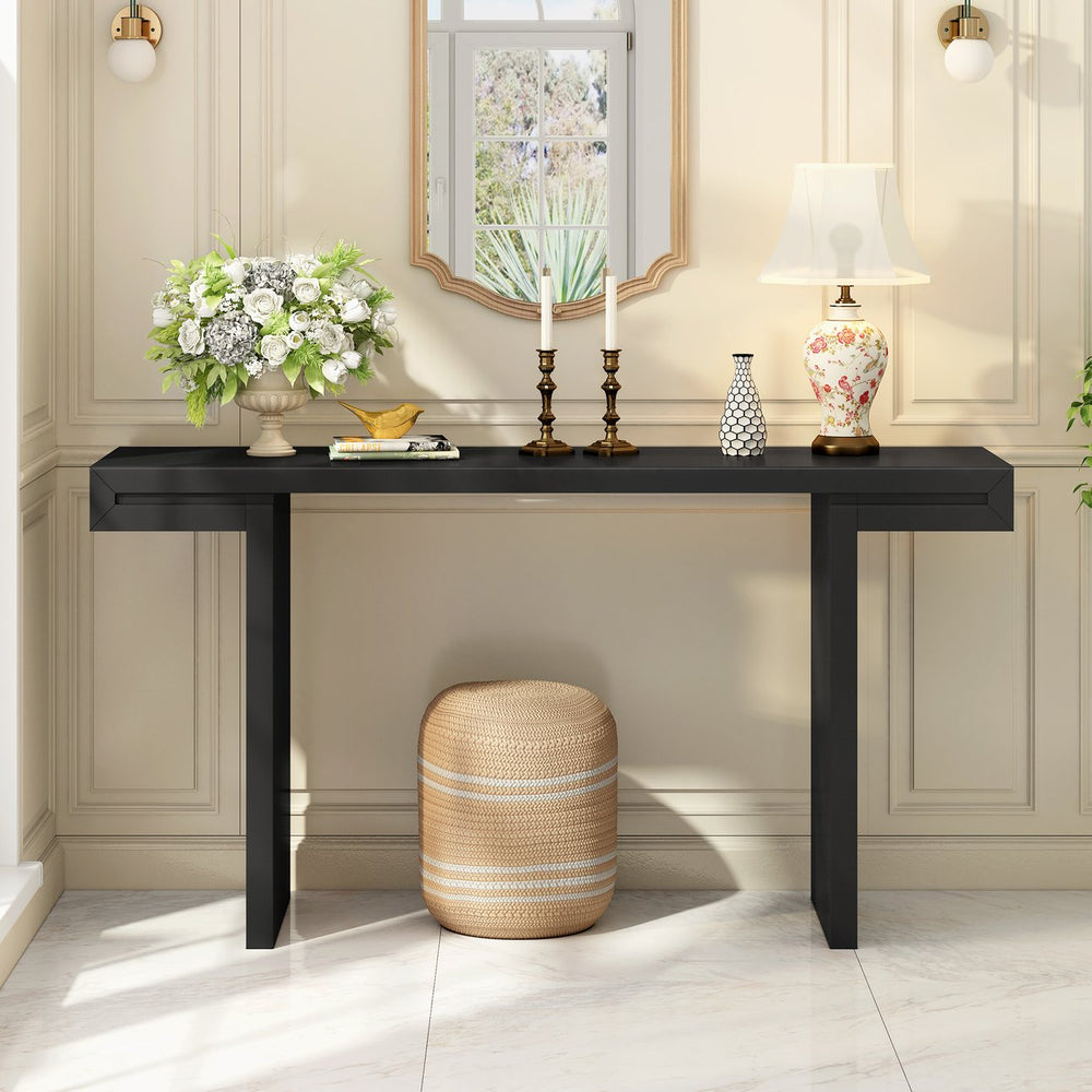 English Elm U-style 60 Inch Geometric Console Table Painted Mdf Foyer Entryway Living Room N711P303209B
