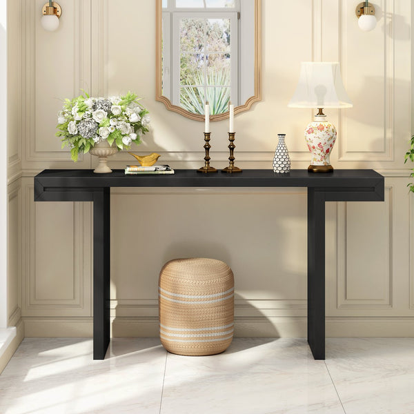 English Elm U-style 60 Inch Geometric Console Table Painted Mdf Foyer Entryway Living Room N711P303209B
