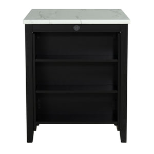 English Elm Dining Rustic Country Counter Height 5pc Dining Set with Plank Table, Open Shelf & Padded Chairs Black,Ivory,White 40 L x 35 W x 9 H B2741P301902