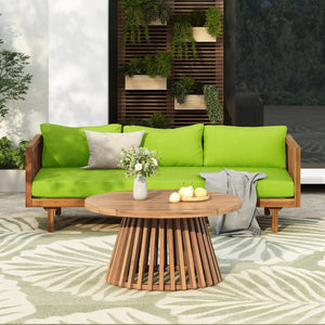 English Elm Christopher Knight Home® - Patio Claremont 3-Seater Daybed & Acacia Wood Coffee Table Set For Stylish Outdoor Comfort P1 N770P234486T_66327.00GRN-GIGA