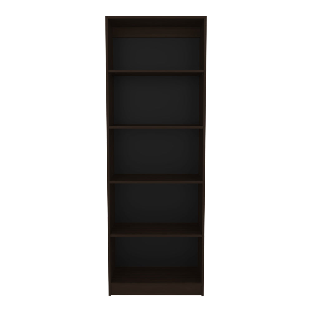 English Elm Bookcase 4-Shelves Benzoni - Stained Walnut Finish, Modern Design For Home & Office Storage Solutions B092P386505