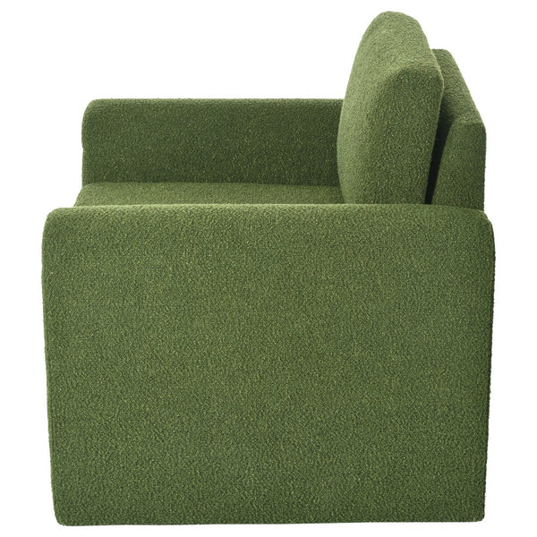 English Elm Christopher Knight Home® - Modern Bouclé Upholstered Accent Chair with Rounded Arms, Solid Wood Frame, 330lb Capacity, Luxe Comfort Green N765P248341N