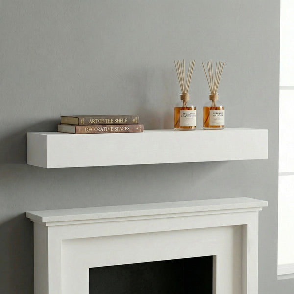 English Elm 60'' Paulownia Wood Floating Mantel Shelf Farmhouse Rustic Wall Display 70 Lb W2640P454232