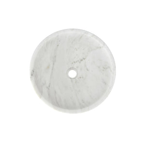 English Elm White Natural Marble Vessel Sink - Semi-Polished Elegance For Modern Bathrooms, 15.7" Diameter W1696P333277-GIGA