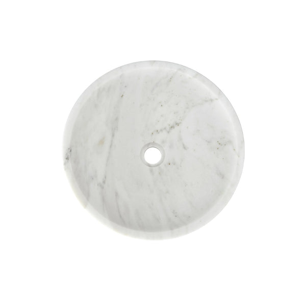 English Elm White Natural Marble Vessel Sink - Semi-Polished Elegance For Modern Bathrooms, 15.7" Diameter W1696P333277-GIGA