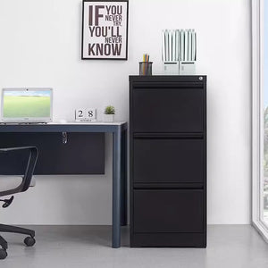 English Elm 3 Drawer Locking Steel File Cabinet Narrow Powder Coated Build for Home Office W1247P173369