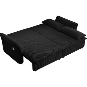 English Elm This 85 Inch Fleece Convertible Sofa Bed Sleeps Guests with 600 Lb Wood Frame W3820S00037