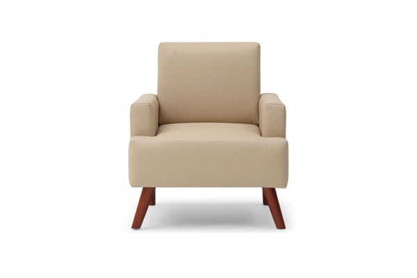English Elm Ventura Tufted Velvet Accent Chair Compact Button Detail for Living Room or Bedroom Beige B078P497892