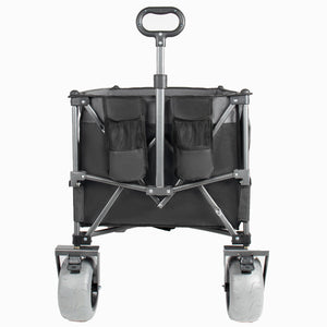 English Elm 52-inch Heavy Duty Folding Utility Wagon 560lb Capacity All Terrain Collapsible Cart Black+ Gray W2932P417661
