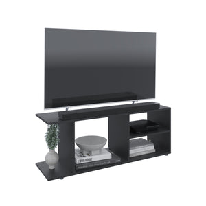 English Elm Goodwood Minimalistic TV Stand with 5 Open Shelves for Up to 60" TVs — Stylish, Sturdy Media Console Black 50 L x 15 W x 3 H B200P235844