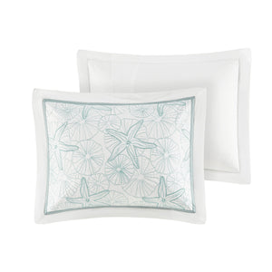 English Elm Comforter Harbor House Maya Bay Full Set - Seafoam Embroidered Seashells, 200TC Cotton, OEKO-TEX White 22.83 L x 11.81 W x 20.87 H B03595726