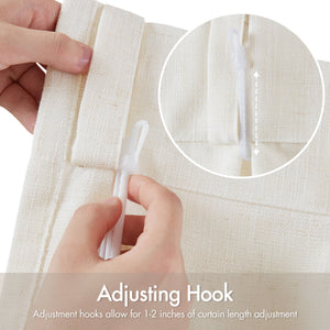 English Elm 2-piece Pinch Pleat Poly Linen Curtain Panels Tailored Formal Drape for Any Room Ivory B035P482983