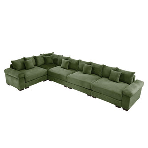English Elm Oversized Modular Sectional Couch - Cloud-Like Comfort, Ergonomic Design, 18 Pillows, Easy Assembly! W714S01342-GIGA
