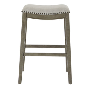 OSP Home Furnishings Saddle Stool 30" - Set of 2 Grey / Antique Grey