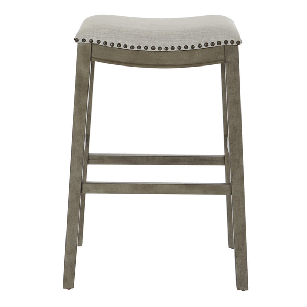 OSP Home Furnishings Saddle Stool 30" - Set of 2 Grey / Antique Grey