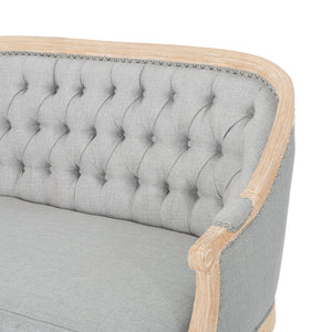 English Elm Chair Chesterfield Loveseat with Tufted Diamond Upholstery Nailhead Trim Birch Frame 60925.00LGRY