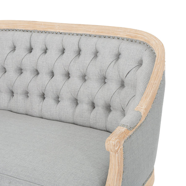 English Elm Chair Chesterfield Loveseat with Tufted Diamond Upholstery Nailhead Trim Birch Frame 60925.00LGRY