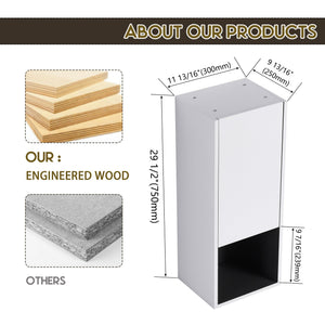 English Elm 12" Bathroom Side Cabinet - Modern Wall-Mounted Design With Soft-Close Doors For Stylish Storage W999P248645