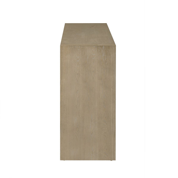 English Elm U_Style 60" Modern Sideboard - Stylish 3-Door Storage Cabinet With Drawers & Cable Management Solution N711P289141O-GIGA