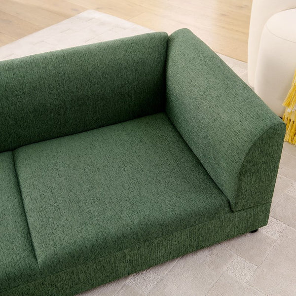 English Elm Comfortable Linen Upholstered Pet Sofa with Backrest and Armrests for Large Dogs Olive Green W487P430317