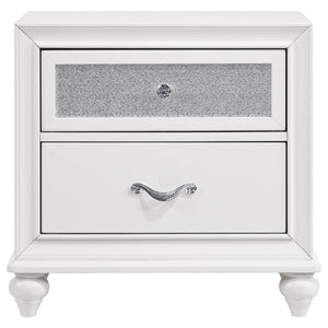 English Elm Randall Glam Queen Bedroom Set Tufted Leatherette Bed Dresser Mirror Nightstand B062S01416