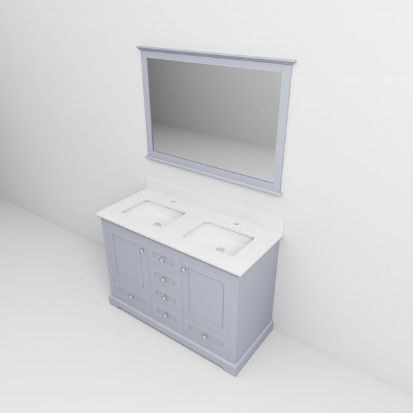 English Elm Dark Grey Double Bath Vanity 48 in. W x 22 in. D with Cultured Marble Top, Soft-Close Drawers, Mirror Included B2731S00729